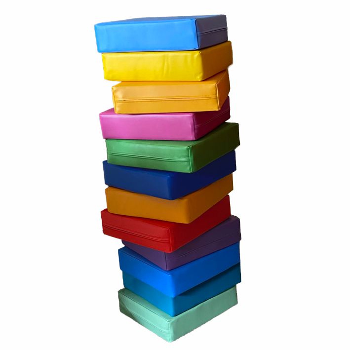 Sitzkissen Kunstleder Regenbogen quadratisch, 12er Set